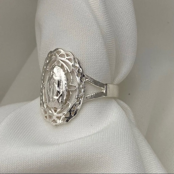 Virgin Ring Mexican Sterling Silver 925 Artesanal Anillo  Plata ley 925 Mexicana - Picture 5 of 7